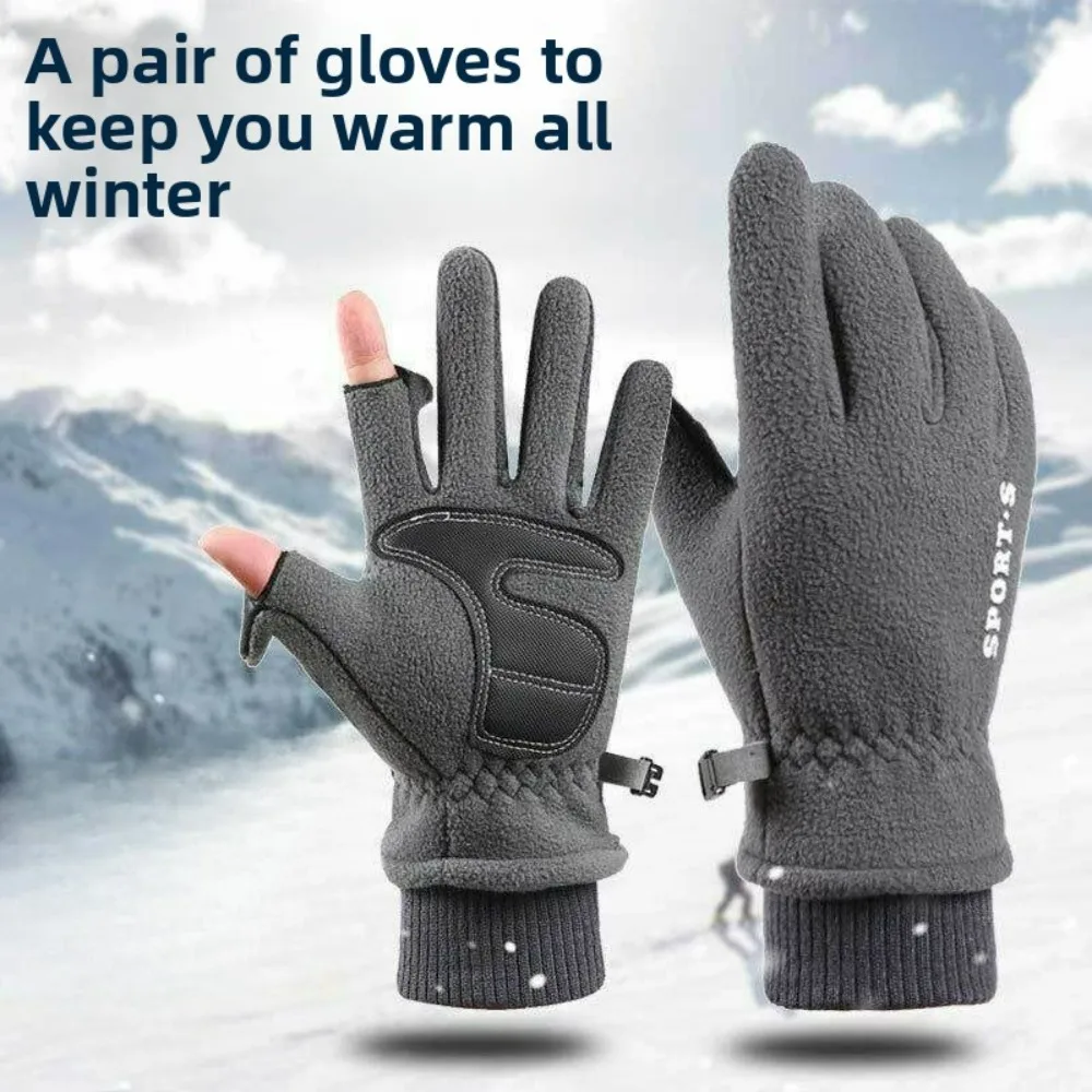 Men's Autumn & Winter Fleece-Lined Warm Durable & Waterproof Gloves - for Skiing Cycling Outdoor Sports & Motorcycle Riding