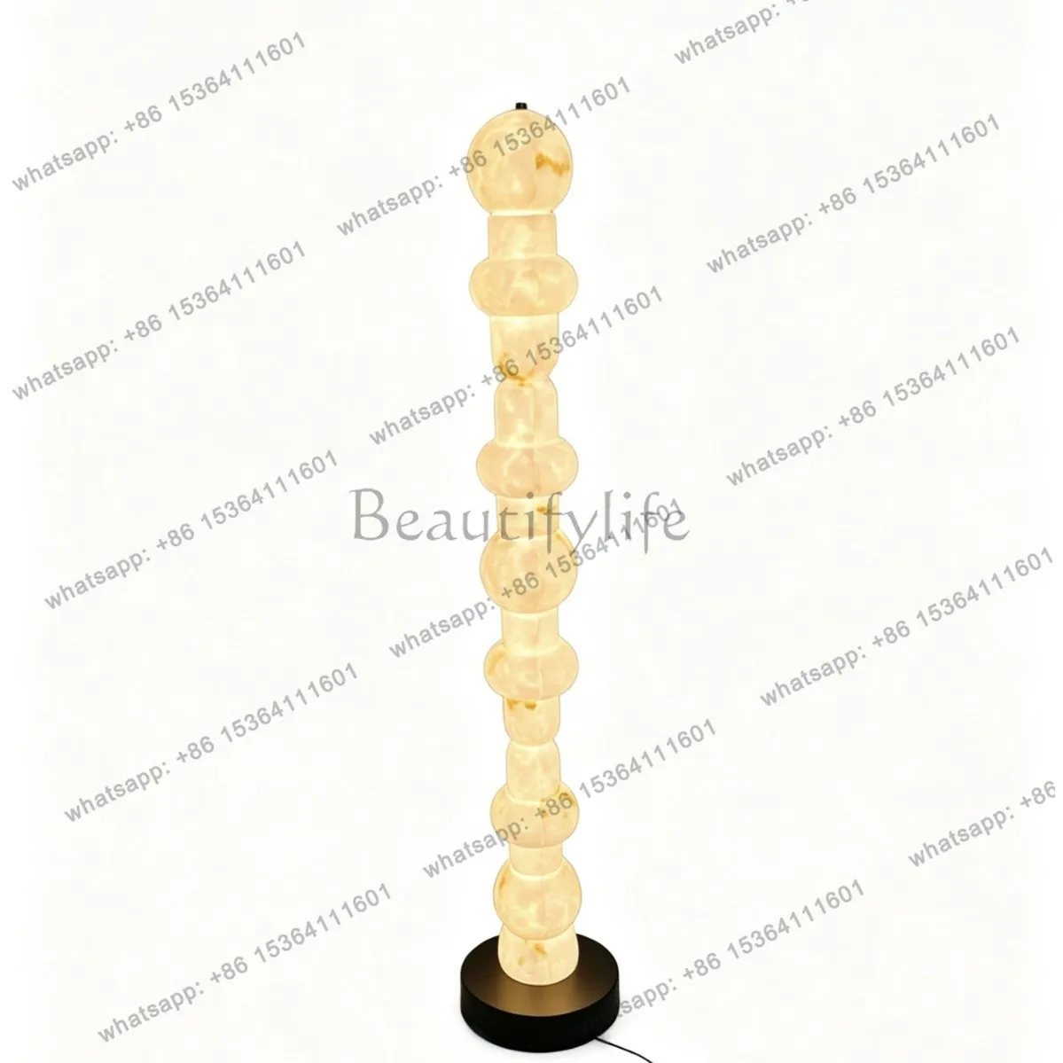 Modern simple imitation marble floor-to-ceiling luminous ornament light luxury creative villa lobby living room ornament