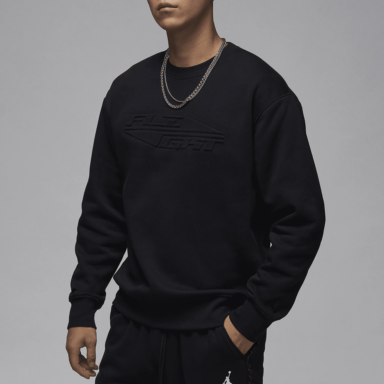 

Nike genuine JORDAN Men's Fleece-lined Loose Fit Round Neck Sports Sweatshirt FV7234-010