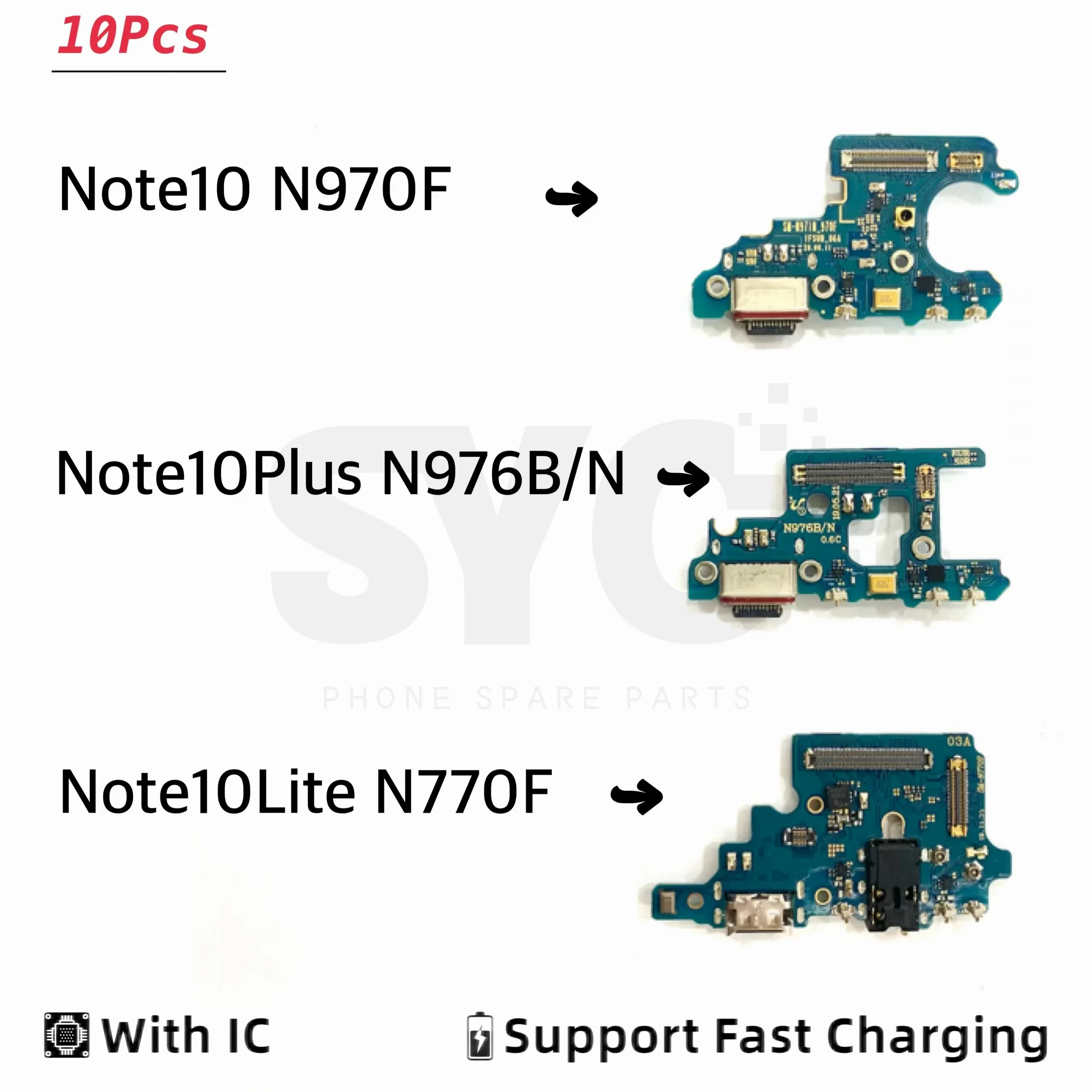 

10Pcs Good quality Charger Board Flex For Samsung Note10 Plus Lite N970F N976B N770F USB Port Connector Dock Charging Cable Flex