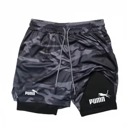 Summer Breathable Two-in-one Double-layer Shorts Men's Elastic Compression Shorts Quick-drying Multi-functional Shorts M-3XL