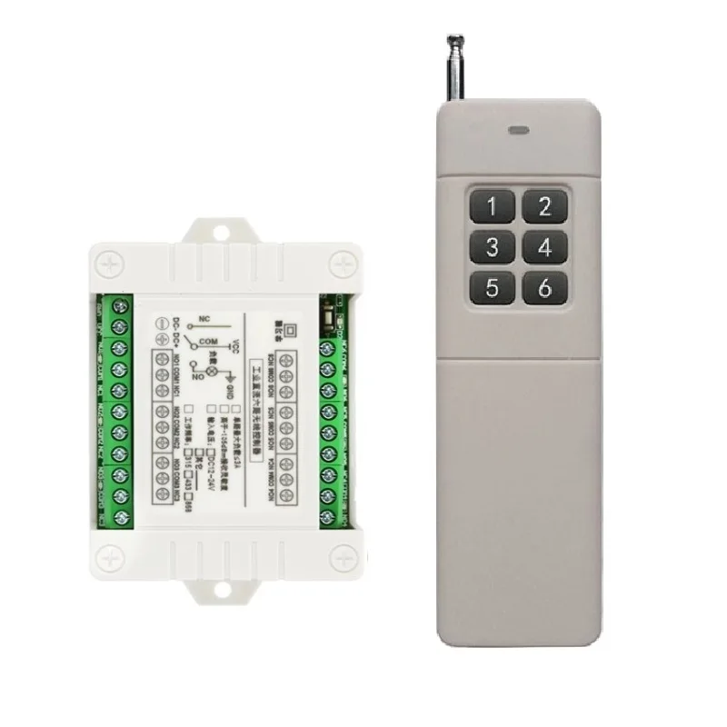 1000m DC 2V 24V 6CH 6 CH Wireless Remote Control LED Light Switch Relay Output Radio RF Transmitter And 315/433 MHz Receiver