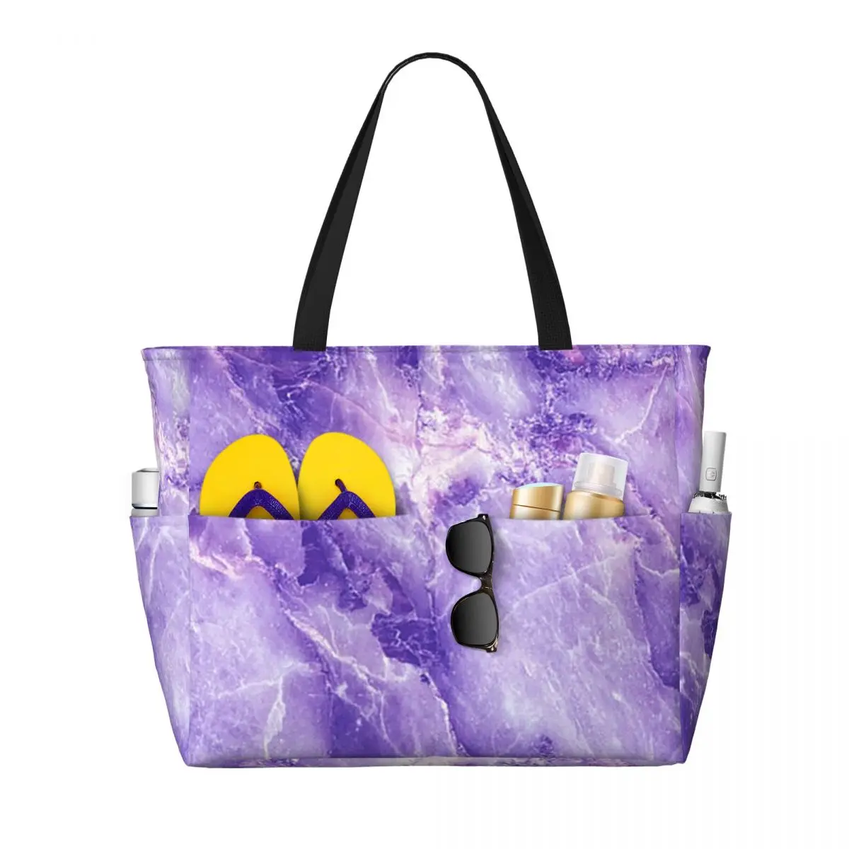 

Сумка-тоут MARBLE - PURPLE для пляжа, спорта, йоги, большая дорожная сумка для женщин, сумка для фитнеса