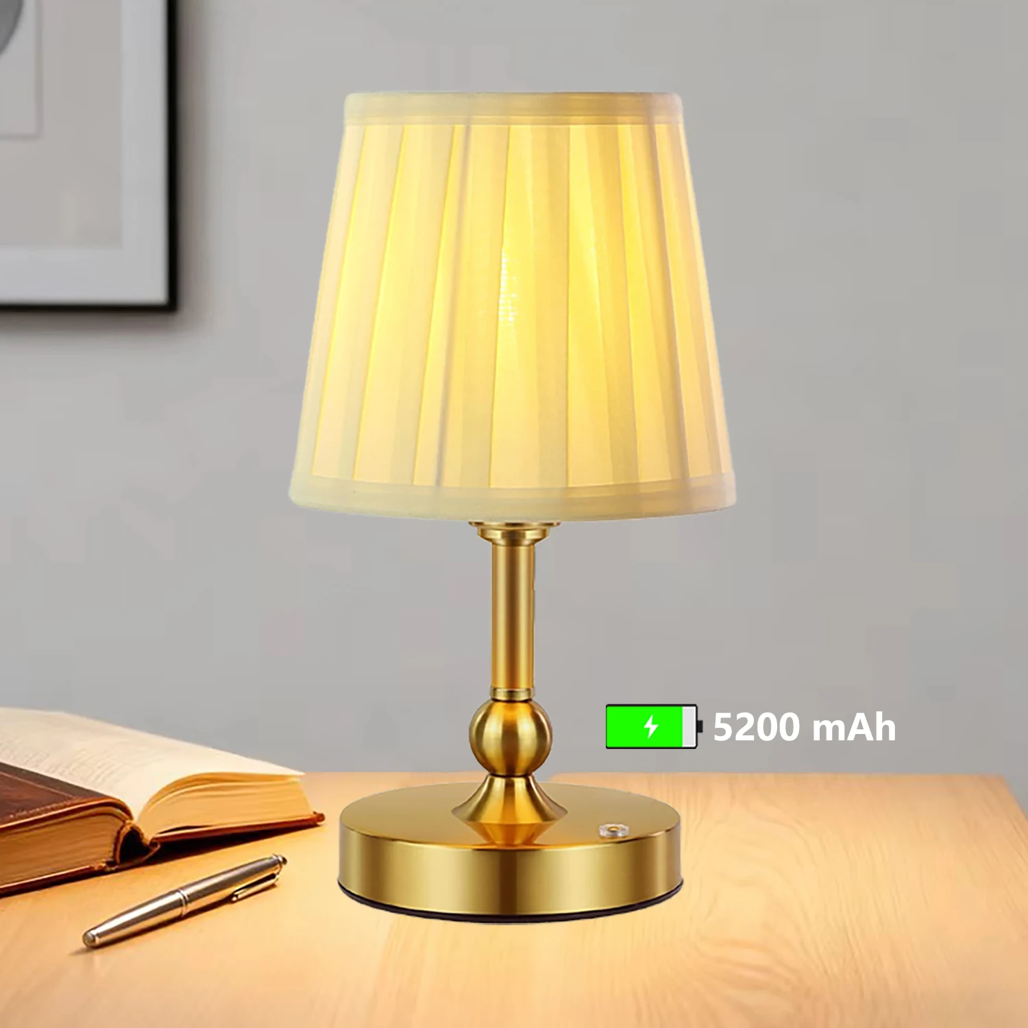 Rechargeable Wireless LED Table Lamp Touch Sensor Desktop Night Light for Restaurant Hotel Bar Bedroom Home Decor Reading