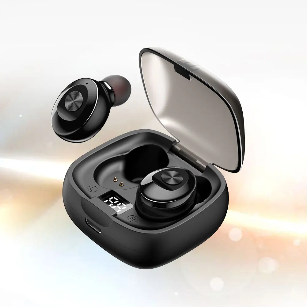 

5.0 Wireless Earbuds Dual Ear In-Ear Headphones Charging Case Lightweight Sport Outdoor Earbuds With Charging Case Black