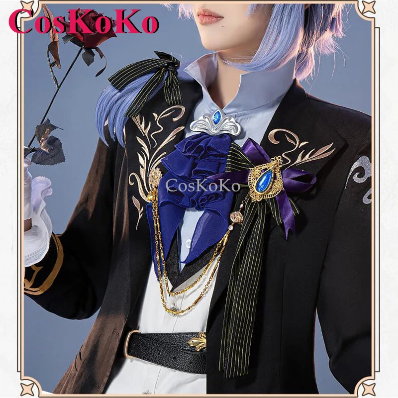 CosKoKo Kamisato Ayato Cosplay Game Genshin Impact Costume Dinner Party Fashion Handsome Unifroms Halloween Role Play Clothing