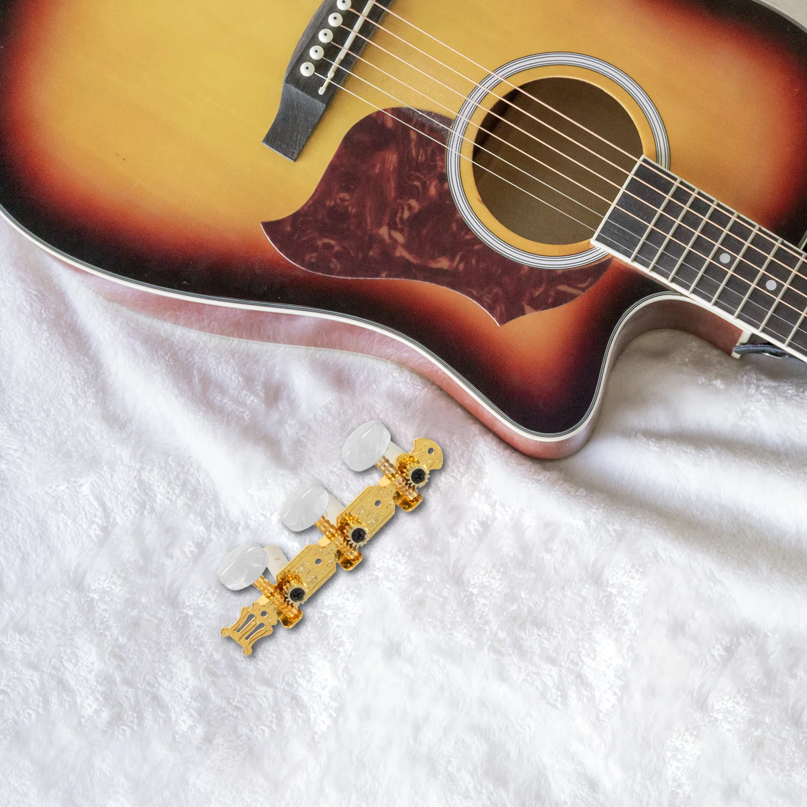 2 قطعة ضبط أوتاد الغيتار نمط مفتوح الحديد الصوتية القيثارة الدقة والعتاد السلس دوران مستقرة الصوت قابل للتعديل الغيتار