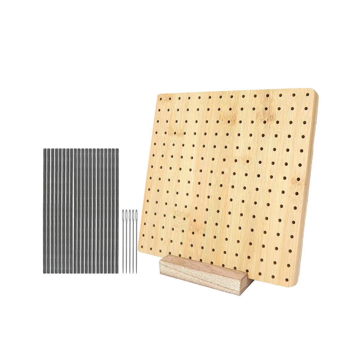 

Wooden Bamboo Crochet Blocking Board Kit with Stainless Steel Rod Pins for Woolen Knitting Sewing Crafting DIY