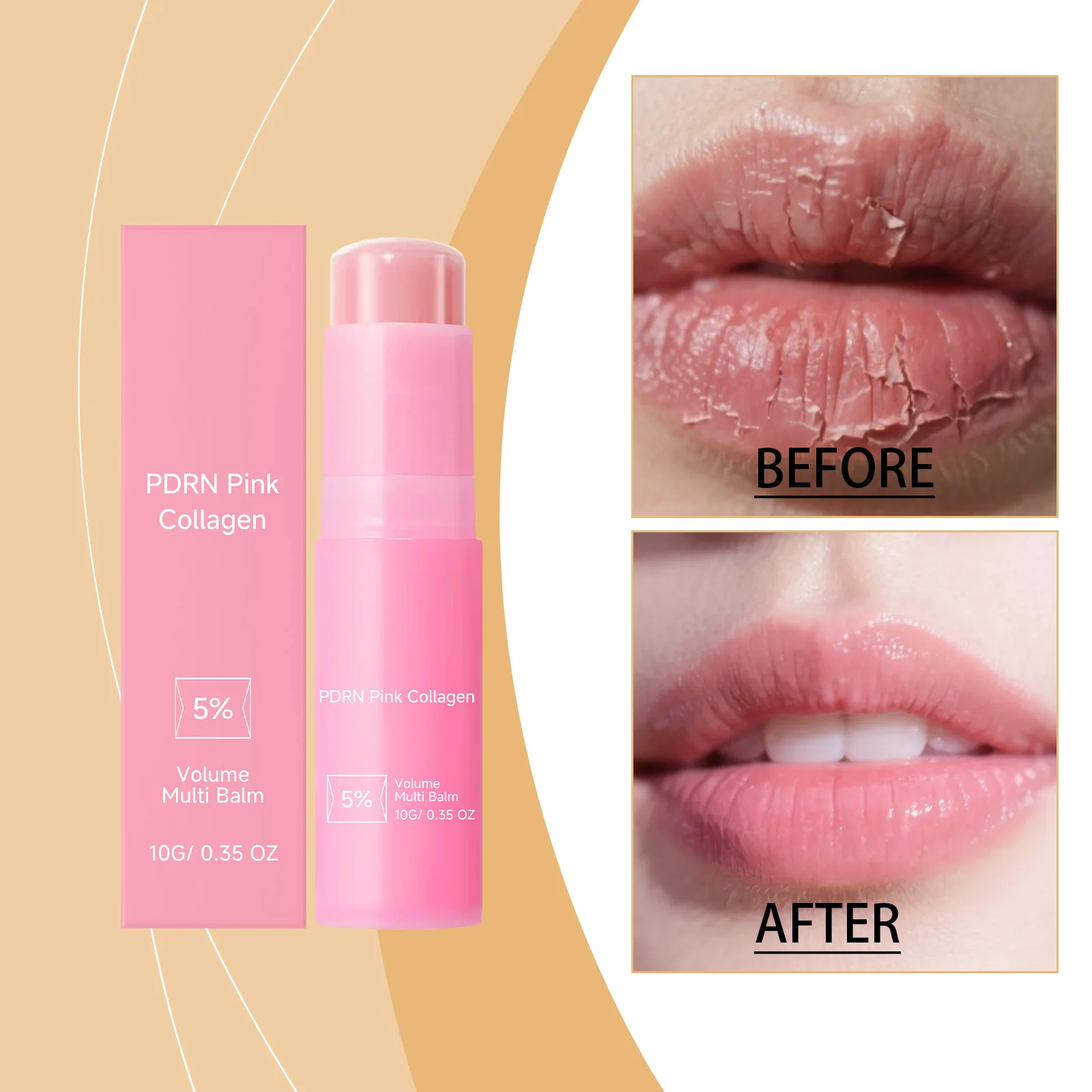 Korean PDRN Collagen Multi Balm Stick 5% Volufiline Plumping Lip Eye Cream Neck Wrinkle Remover Moisturizer Glow Makeup Base
