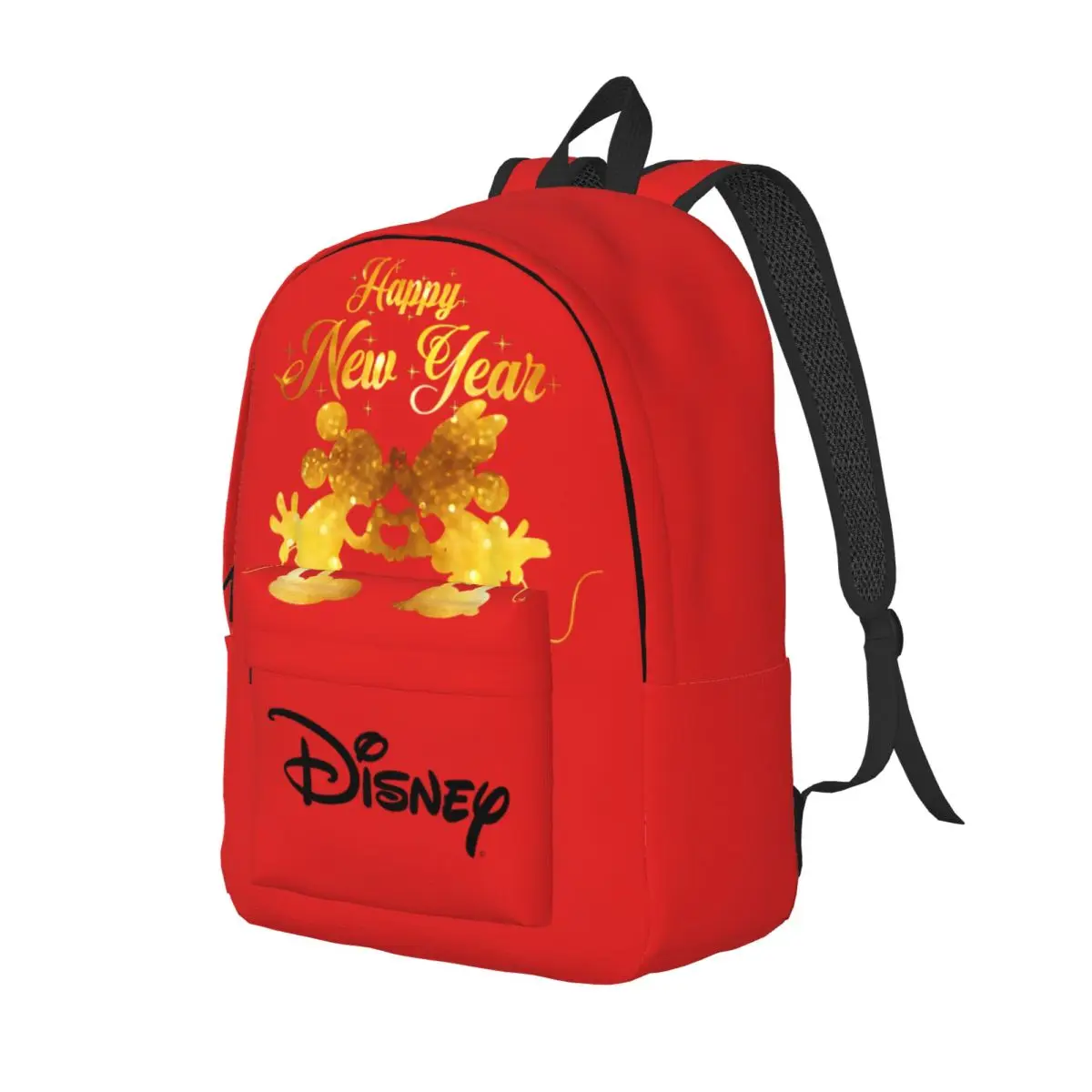 Disney Cartoon Character Mochila, fecho de zíper, mickey, luz, sacos infantis para escola, presente de feliz ano novo, fêmea