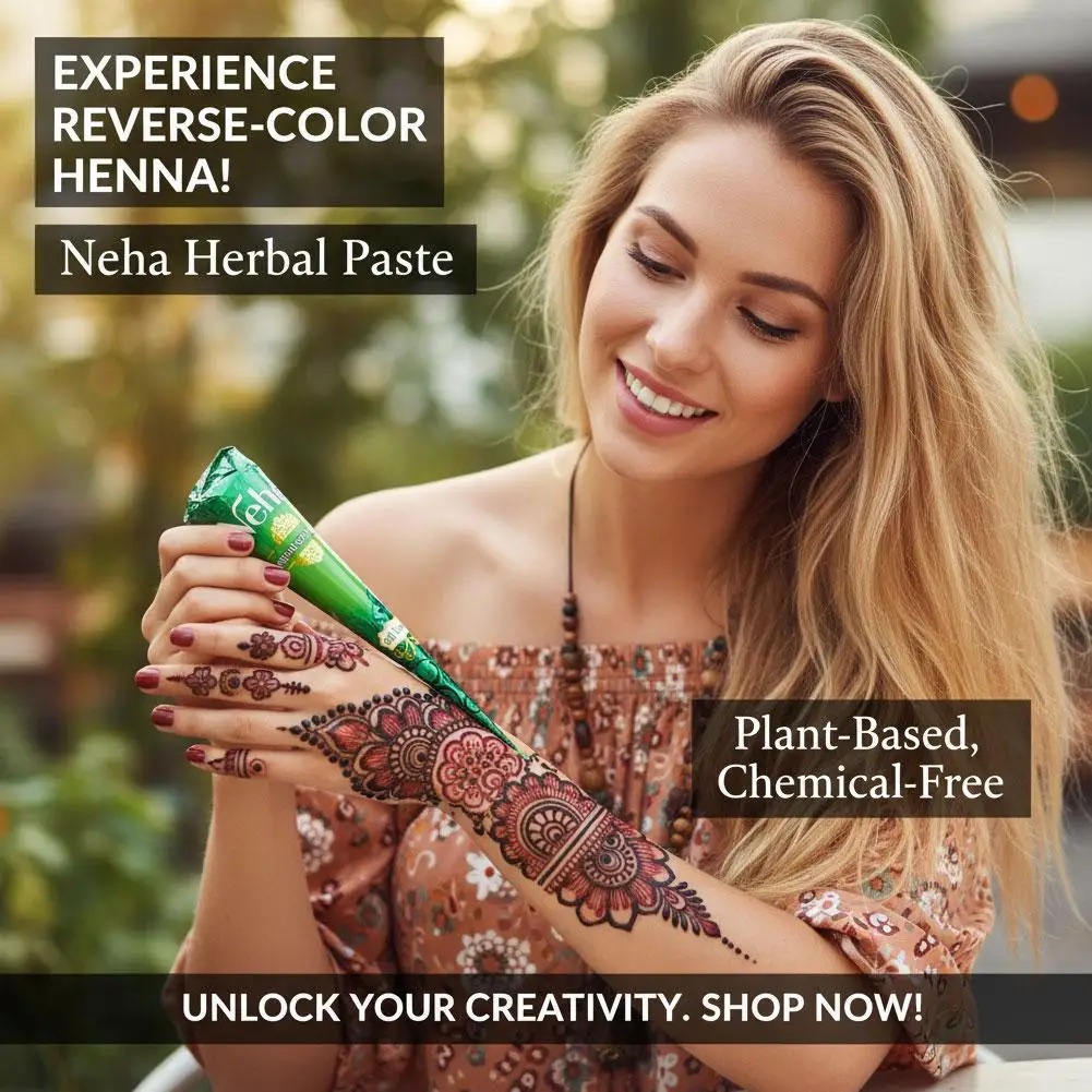 1pcs Pure Natural Organic Brown Henna Tattoo Cream, Temporary Tattoo, Henna Tattoo Cream Semi-permanent view 2
