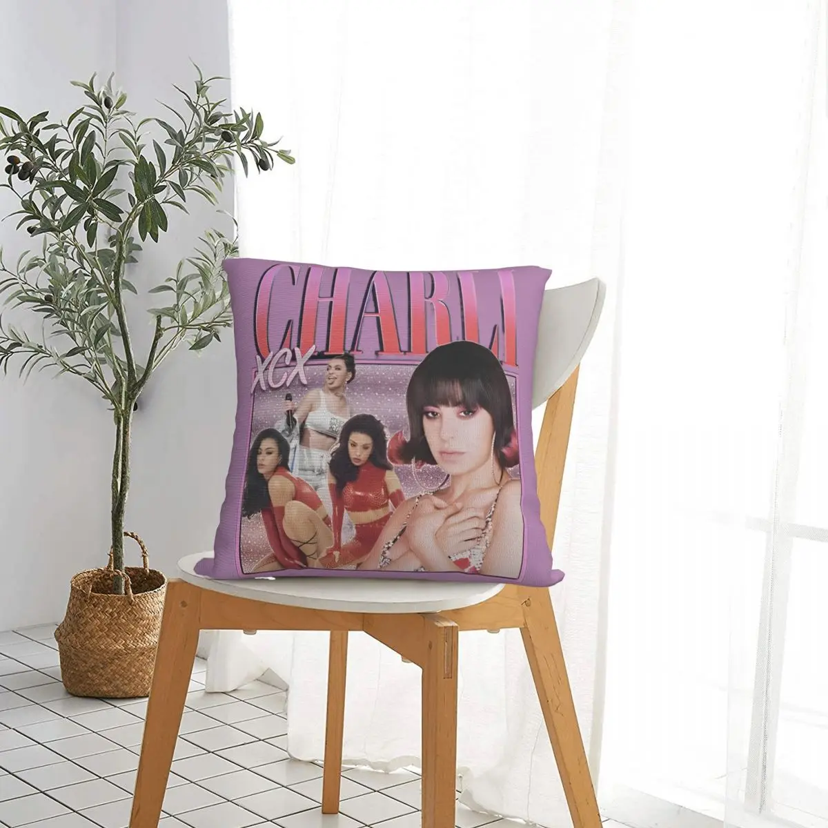 English Singer Brat Square Pillow Case Charli Xcx Cushion Cover Custom Zipper Decor Throw Pillow Case Cover for Home 40*40cm