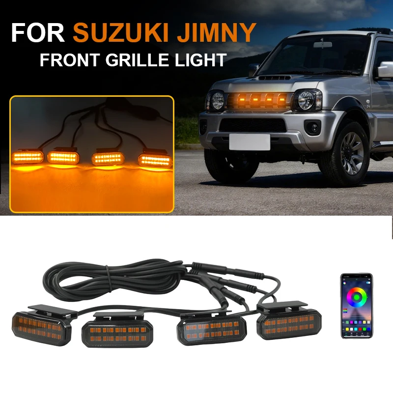 

LED Front Grille Lights White Amber Light External Grille Lamps For Suzuki Jimny JB64 JB74 2019 2020 2021