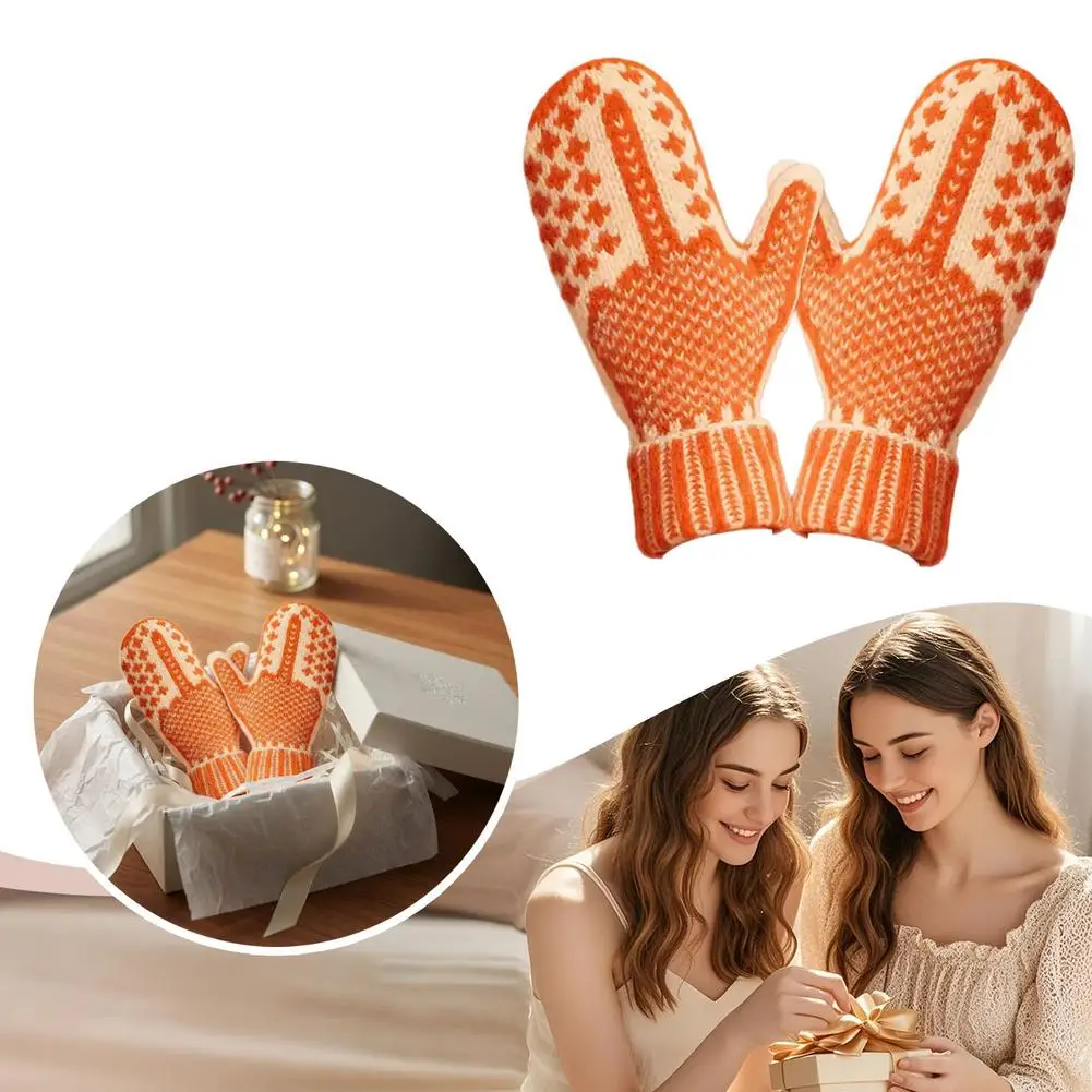 قفازات محبوكة على شكل قائمة شقية مخفية بالإصبع الوسطى قفازات حرارية شتوية للتزلج وركوب الدراجات والجري والأنشطة الخارجية #5