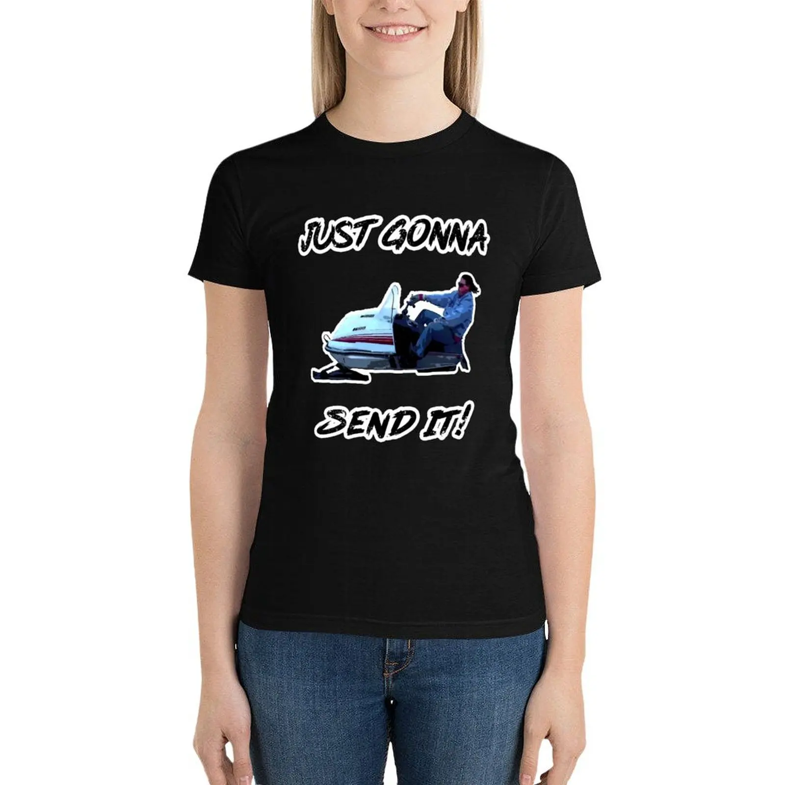 Larry Enticer 69 Just Gonna Send It You Guys Silly Im Still Gonna Send It Snowmobile Snowcross Snocross Funny Fan Gift T-Shirt