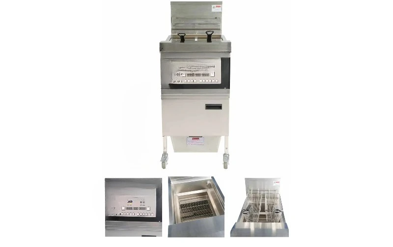 Commercial Electric 2 Tanks Water and Oil Mixture Frying Machine With Water Filter Separator Separation Mini Small Water Fryer - view 2