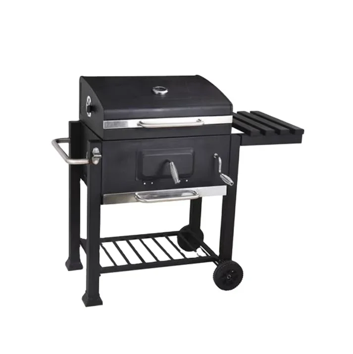 BBQ Outdoor Picnic Folding Charcoal grill With Small Barrel Smoker Grill