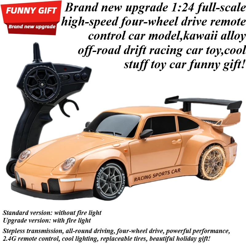 

Cool Stuff Toy Car Funny Gift-Kawaii 1:24 Full-scale High-speed 4WD Rc Drift Car,Remote Control Car Model,Rc Cars Toys for Kids