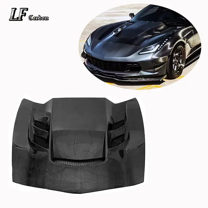 High Quality 2014-2019 for Chevrolet Corvette C6 C7 Z06 Carbon Fiber Engine Bonnet Hood Car Accessories