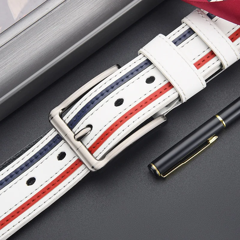 

High Quality Luxury Brand Belt for Men &Women Unisex Fashion White Design pin Buckle Waist Leather Belts cinturones hombre