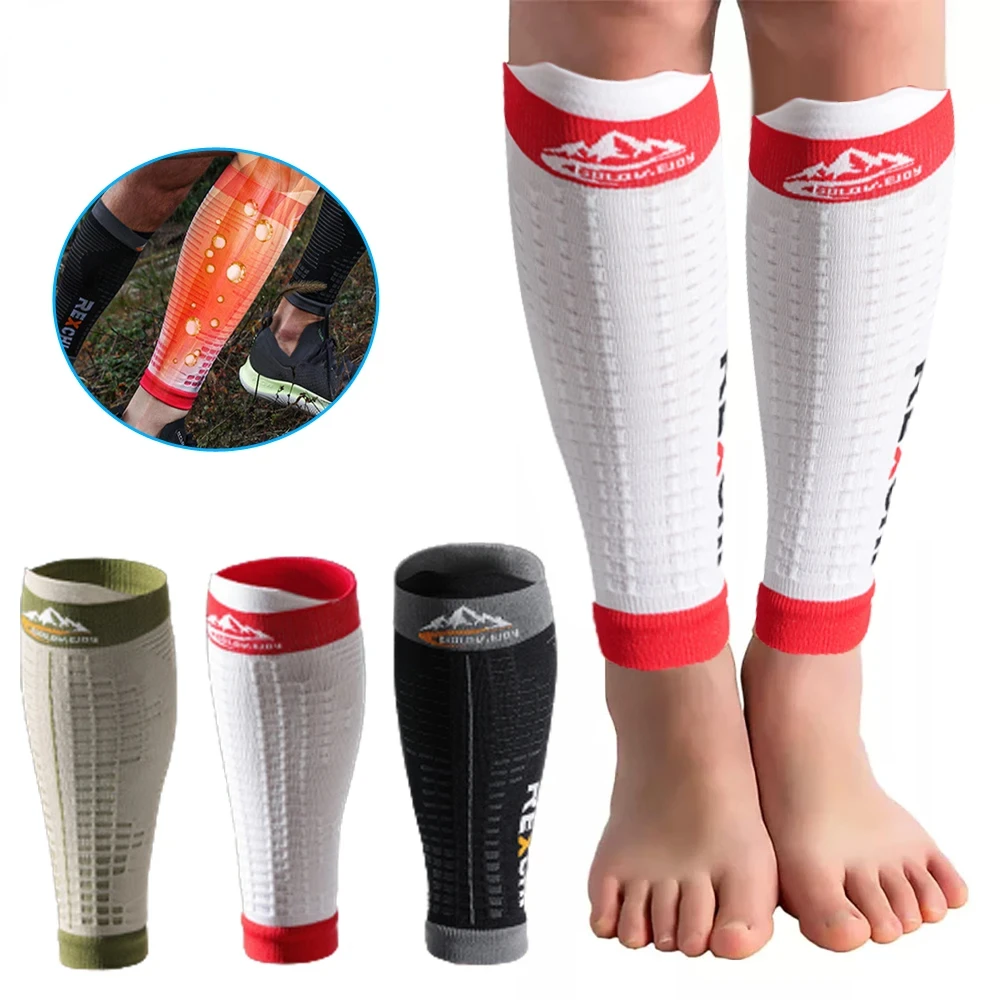 1Pair Calf Compression Sleeves Socks for Men & Women,Footless Compression Sock for Varicose Veins, Swelling, Shin Splint, Edema,