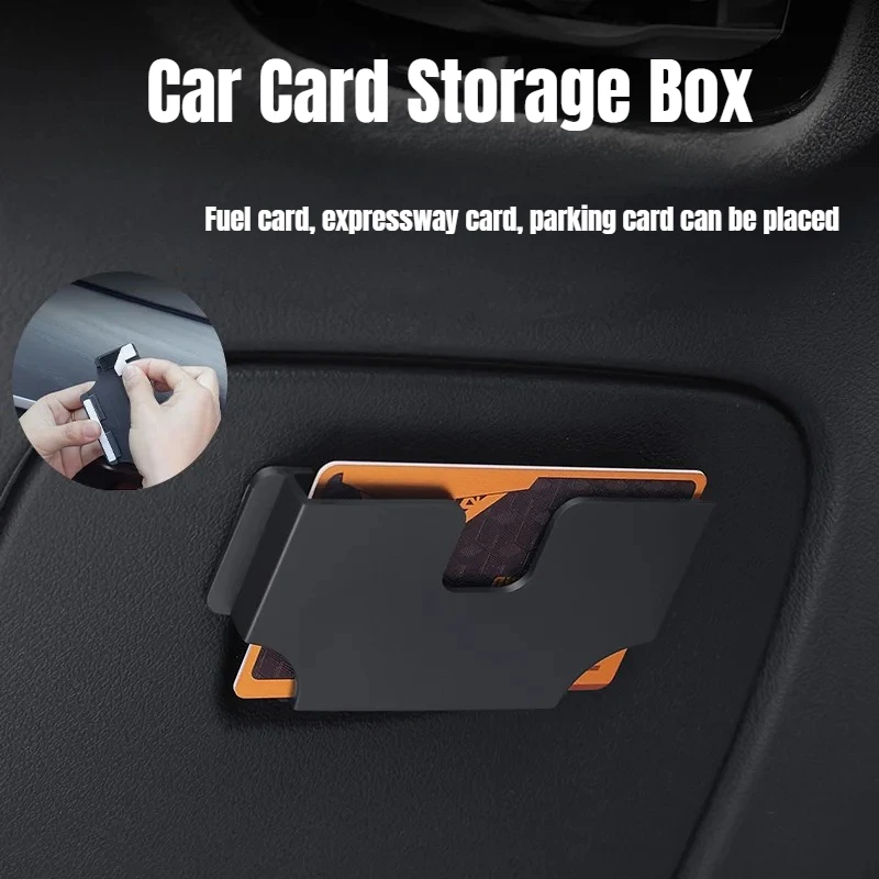 Car Card Storage Box Car Mounted Card Holder Voucher Storage Case Car Refueling High-Speed Slot Card Holder Auto Interior