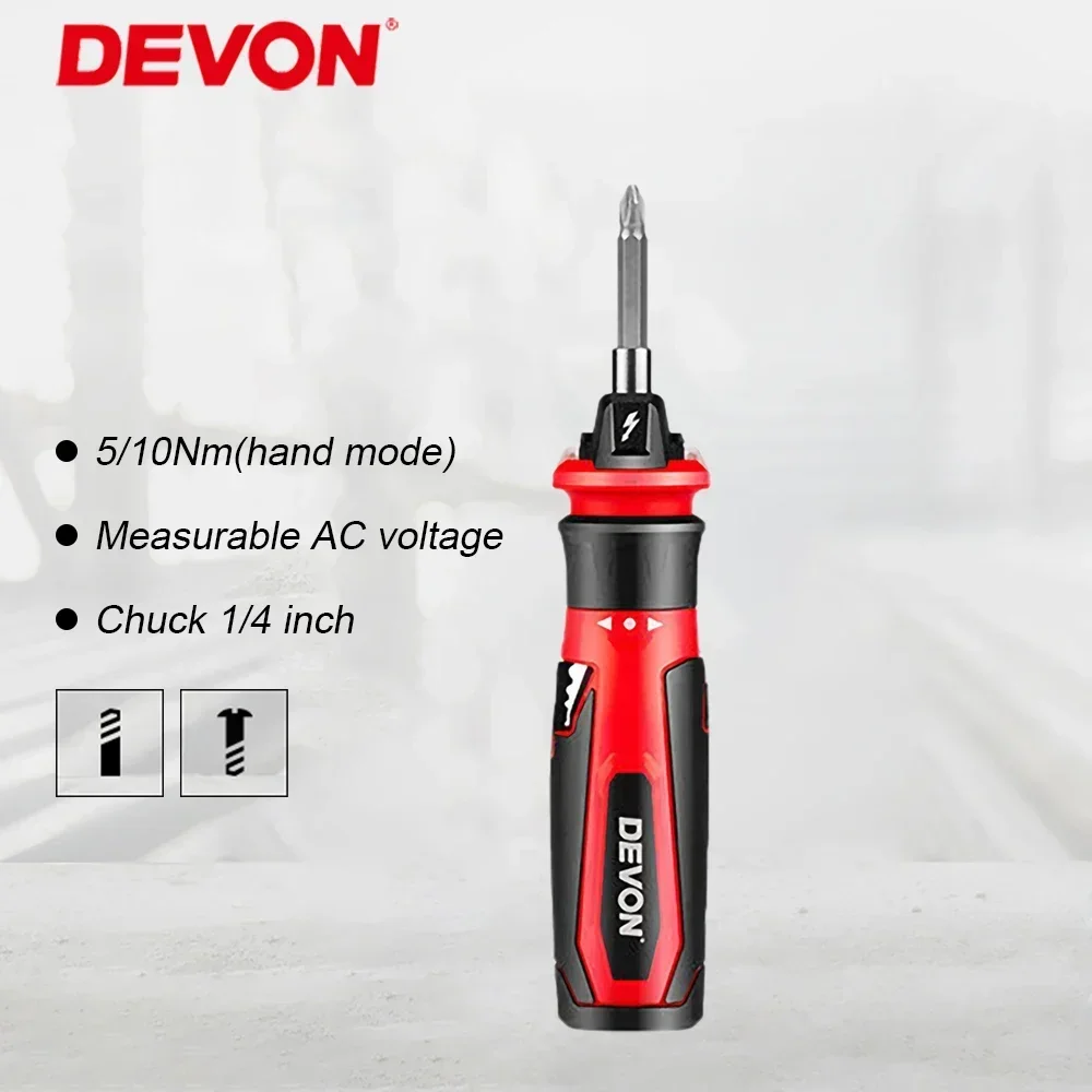 Devon Cordless Electric Screwdriver Suit for Electrician and Home DIY 5V USB-Type C Rechargeable Repair Tool with Drill Bits Set