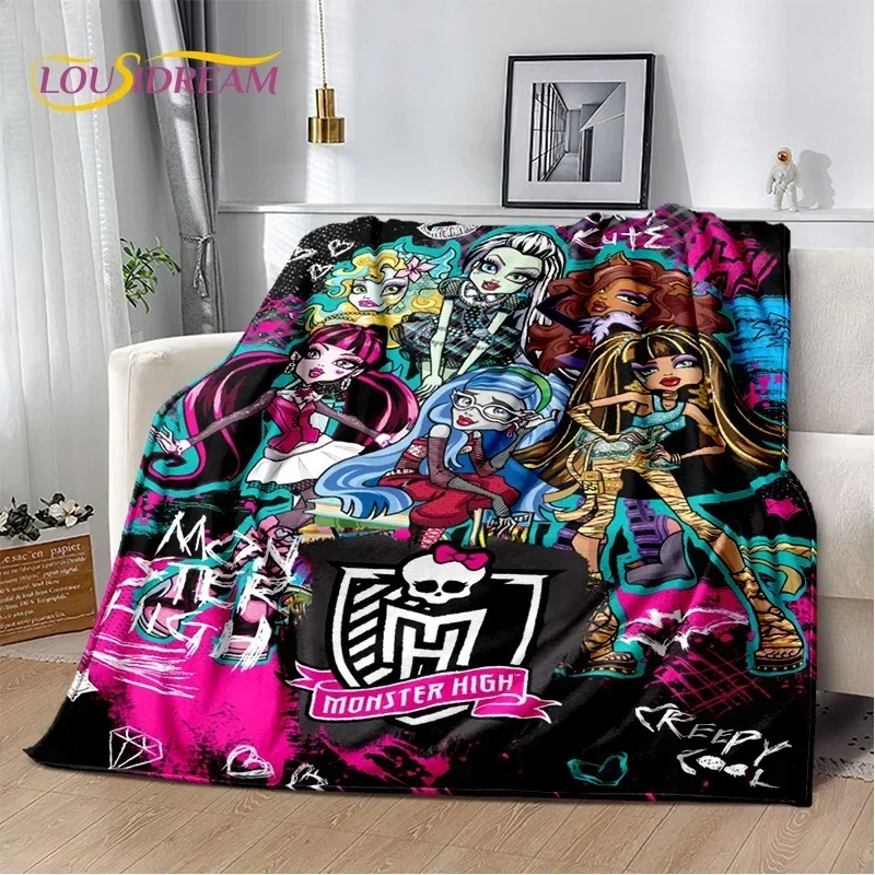 Cartoon Monster High Draculaura Vampire Soft Blankets,Keep Warm Throw Blanket Comfortable for Picnic Beds Sofa Home Bedroom Kids