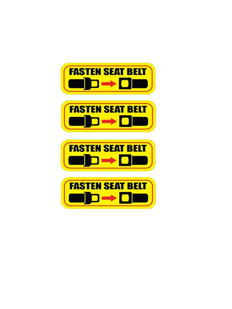 Vehicle Safety Seat Belt Reminder 2D Flat Pattern Vinyl Decal Warning Sticker Fit Car Bus Passenger Cabin Styling Accessory
