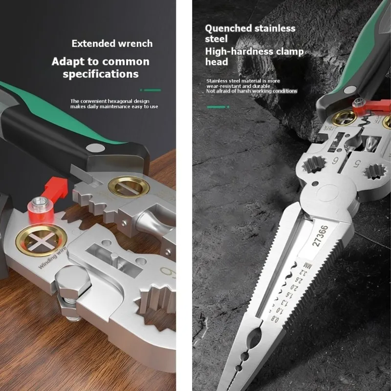 

Многофункциональный регулируемый инструмент для зачистки проводов ABBN с функциями проверки напряжения и намотки проводов