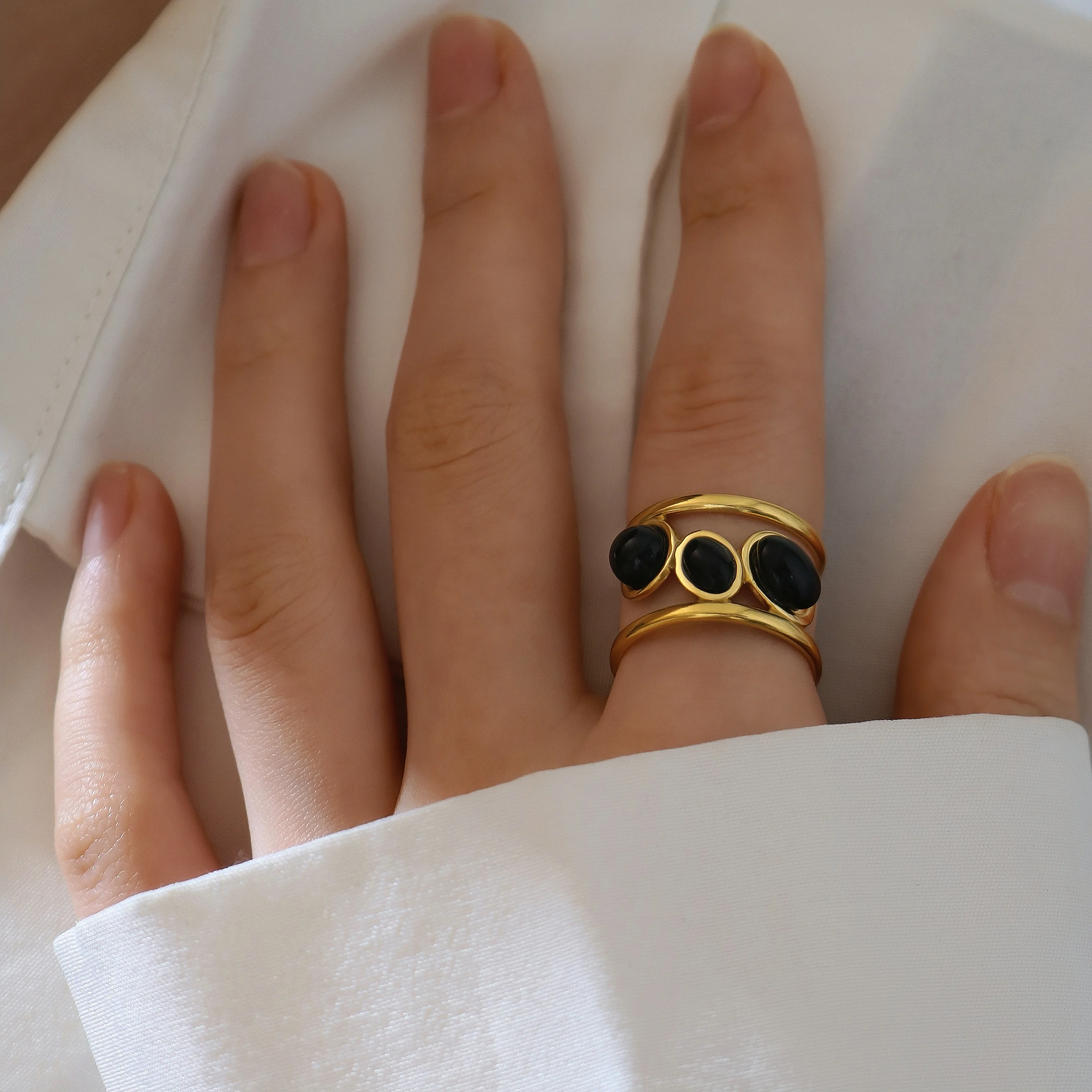 Fashion Stainless Steel Colored Glaze Open Ring for Ladies, Fashion Jewelry, Exquisite Gift for Festival and Holiday