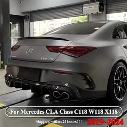 Car Rear Trunk Spoiler Wing Lip For Mercedes Benz CLA Class C118 W118 X118 CLA180 200 220 250 CLA35 CLA45 AMG 2019-2024 Tuning