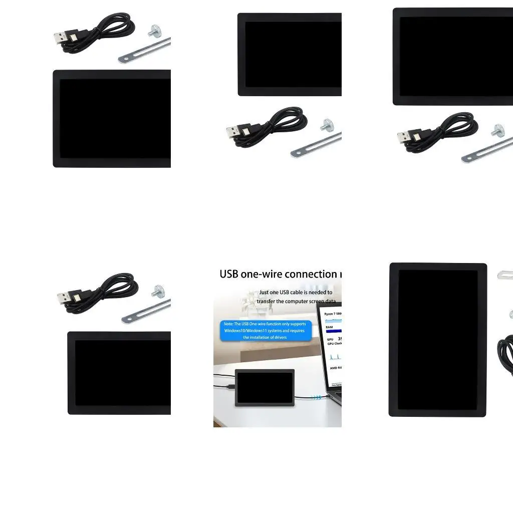 

652F USB -соединение Вторичный дисплей для Win10/11 ПК промышленного использования и настройки рабочего стола 5 дюйма/7 дюймов