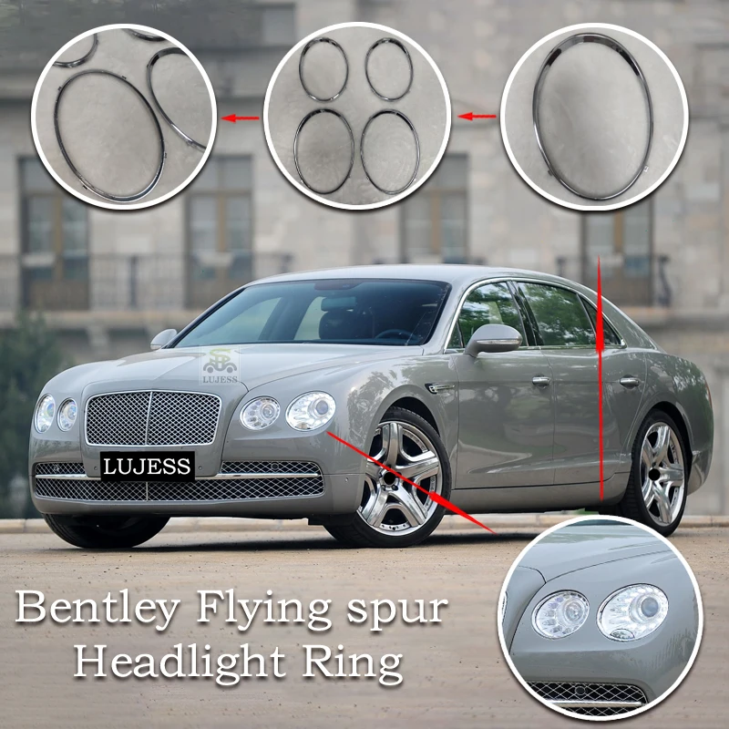 

Brand New Car Parts Chrome Trim Headlight Rings Set for Bentley Flying Spur 2013 2018 4W0807823 4W0807824 4W0807833 4W0807834