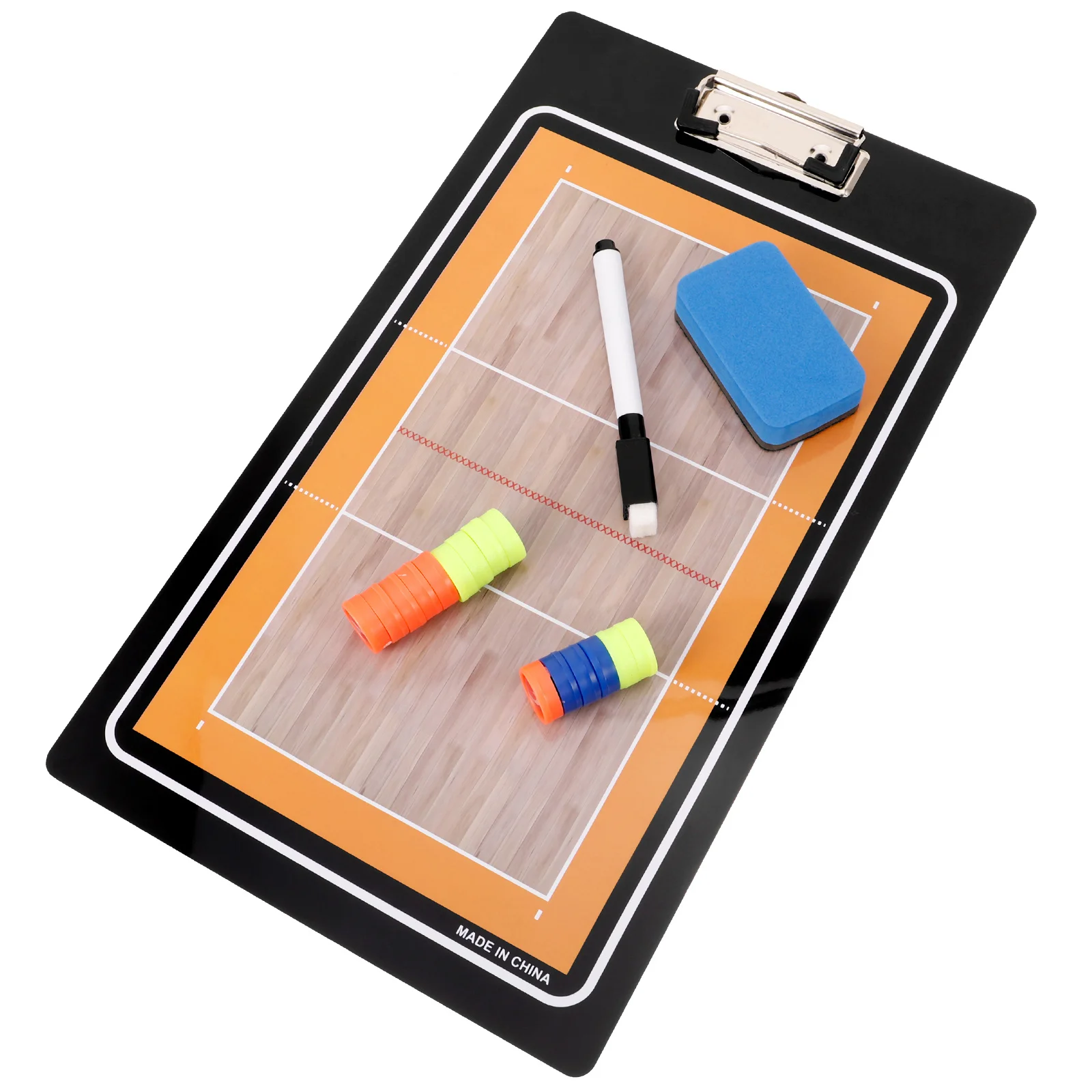 

Volleyball Magnetic Coaching Board Double Sided Portable PVC Erasable Coaches Clipboard Whiteboard
