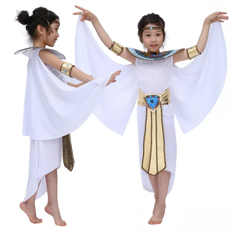 Costume per bambini adulti Egitto Nilo Faraone Cleopatra per donne Uomini Ragazzi Ragazze Famiglia Halloween Capodanno Festa in maschera Purim