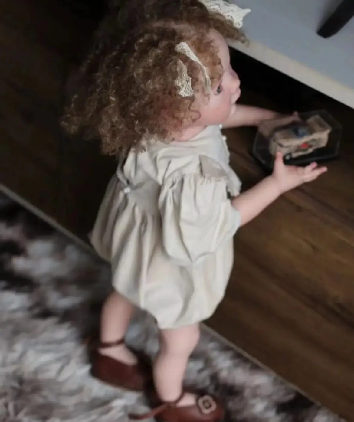 DLS – poupée bébé Reborn Fritzi personnalisée, 60cm, avec cheveux enracinés à la main, poupée déjà finie, cadeau de noël