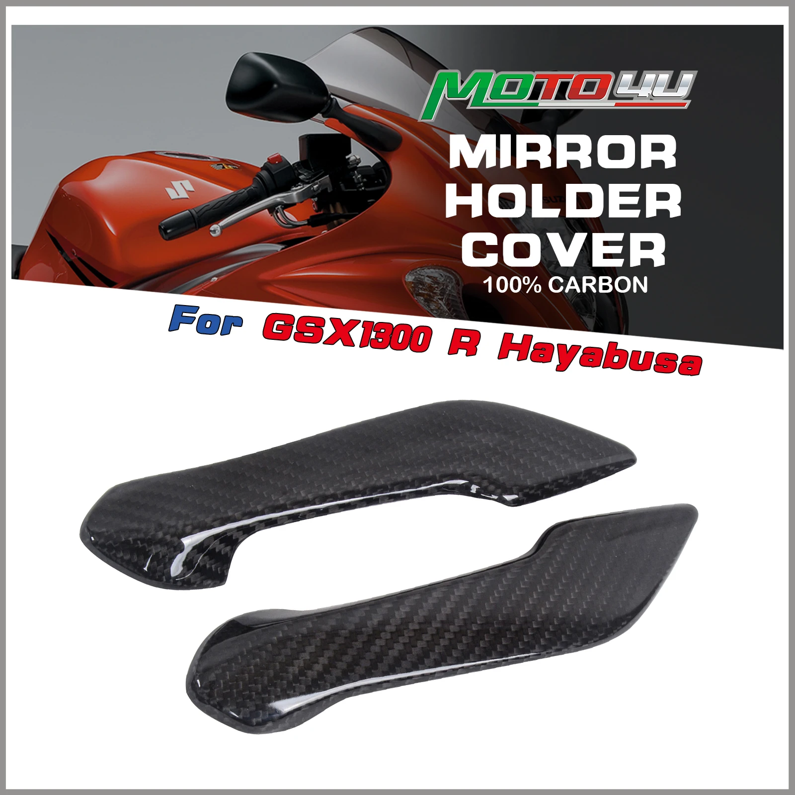 

Для Suzuki GSX1300 R Hayabusa 2021 2022 2023, держатель зеркала из 100% углеродного волокна, защитная крышка, аксессуары для мотоциклов, обтекатель
