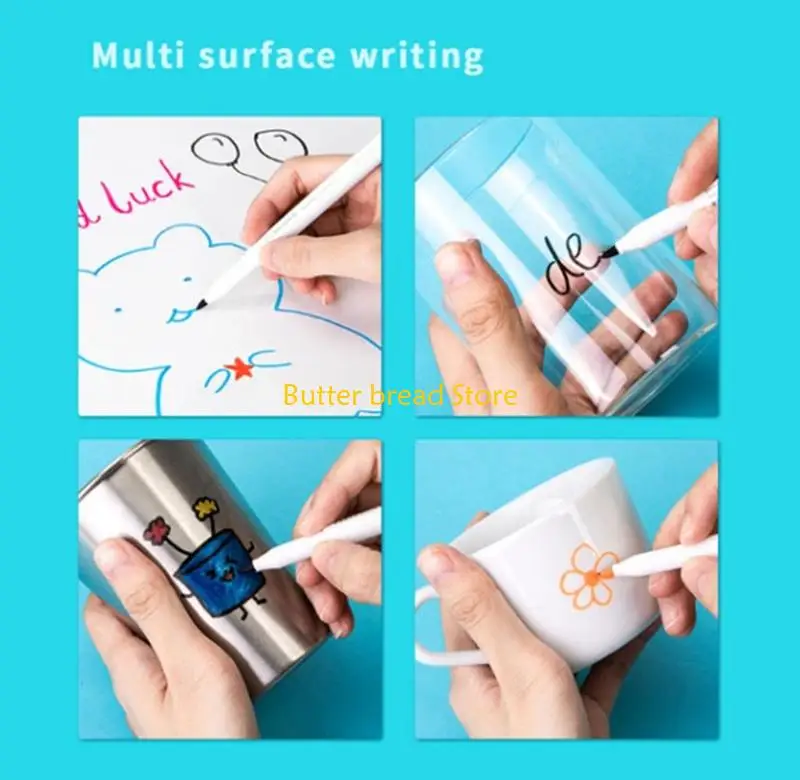 

W89C 8Pcs Colorful Whiteboard Marker for Whiteboard Glass Metal Acrylics Paper