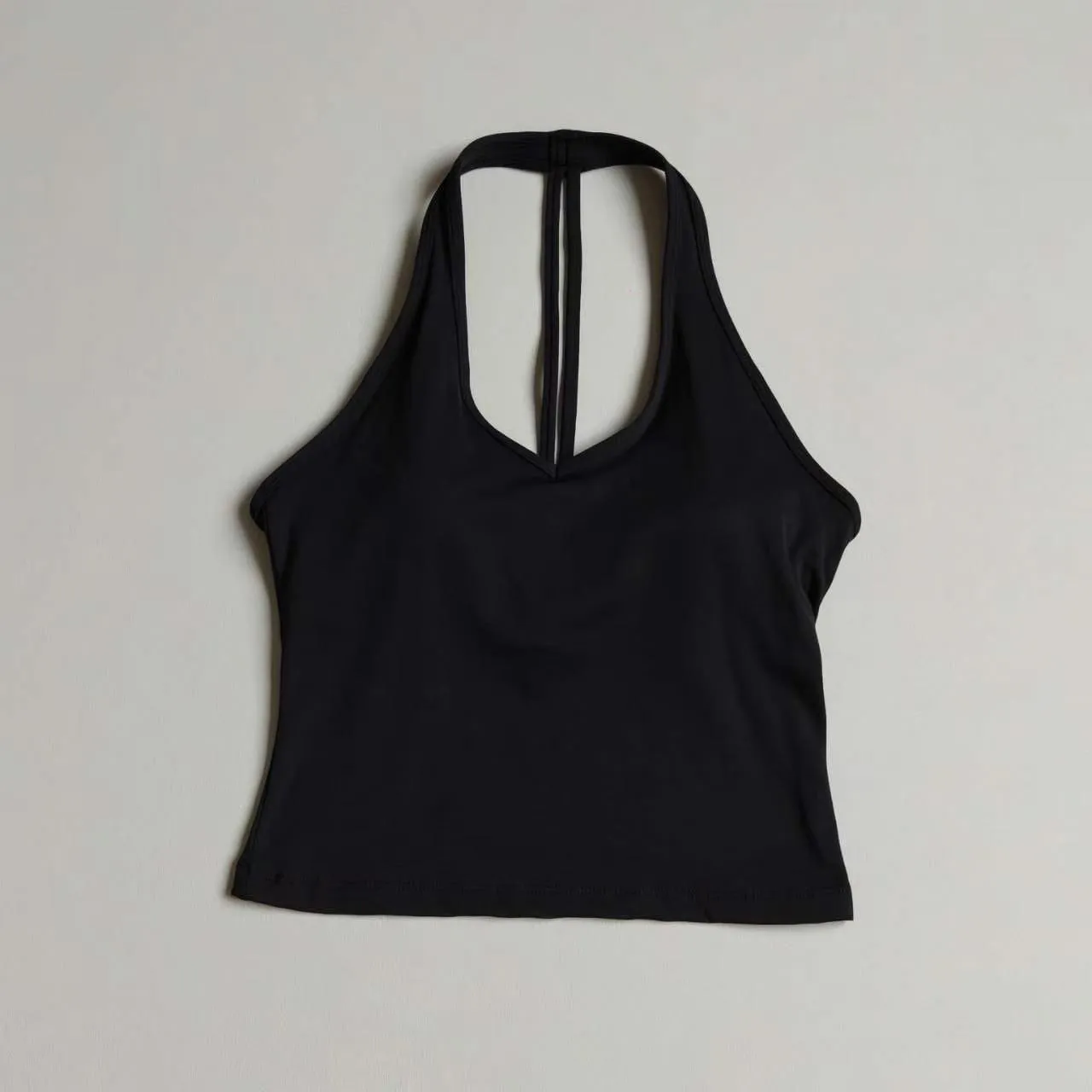 Yoga-Bekleidung mit Brustpolstern Damen-Sport-BH Brustformender V-Ausschnitt Neckholder-Top Fitness-Oberteil für Gym und Lauftraining – Detail 11