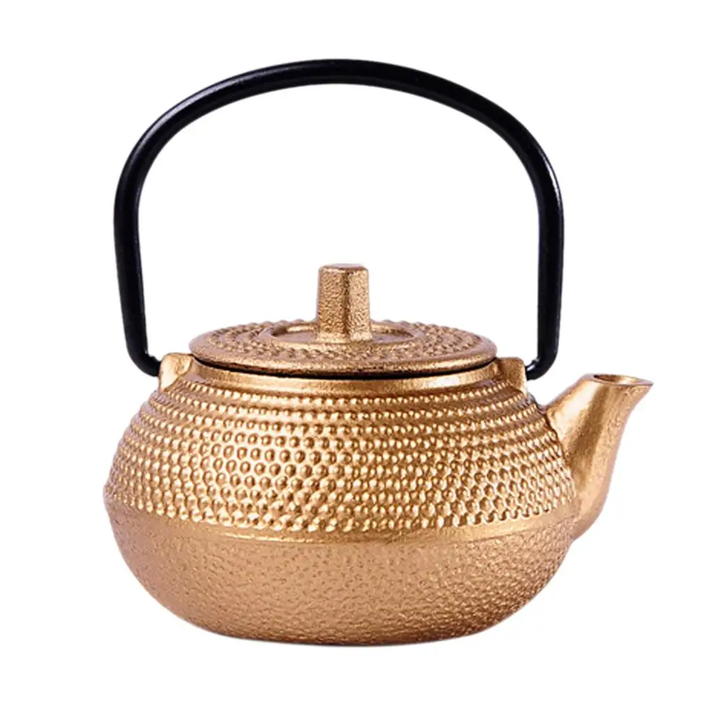 Mini Cast Iron Teapot Heat Retaining Tetsubin Small Tea Kettle Japanese Style for Tea Brewing at Home