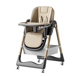 New Kids Highchair Children's Dining Chair Baby Eating Foldable Seat Multifunctional Lift Baby Dining Table Chair