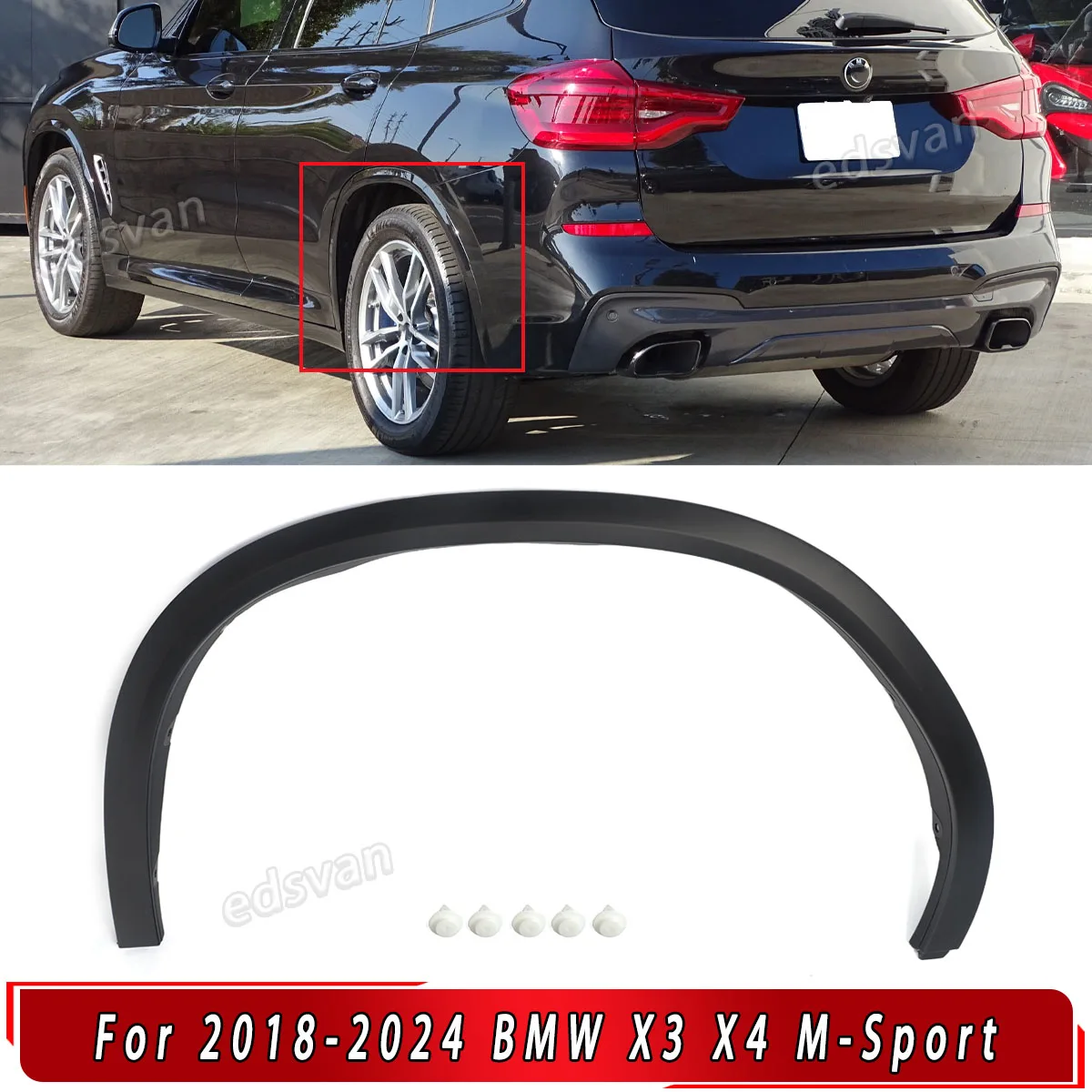 For BMW X3 X4 Rear Left Fender Wheel Molding Trim M-Sport 2018 2019 2020 2021 2022 2023 2024 wheel arch replace for 51778064825