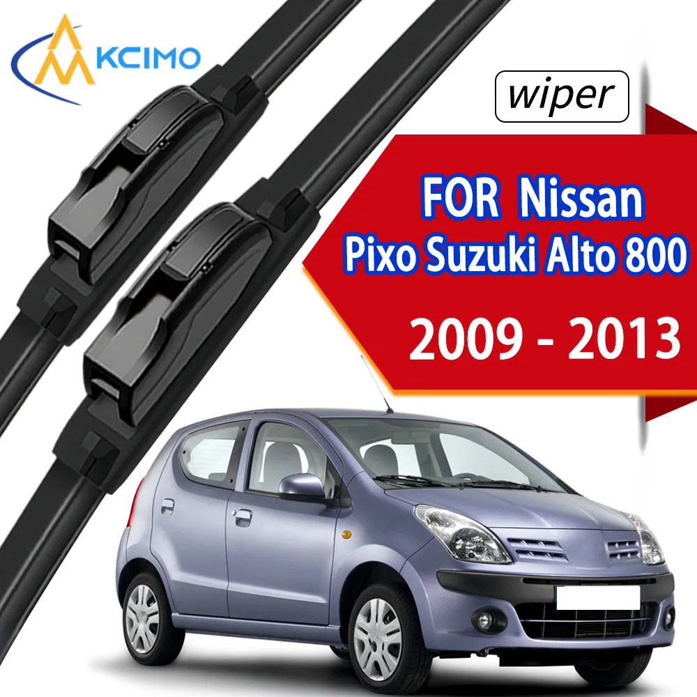 

2Pcs Front Wiper Blades For Nissan Pixo Suzuki Alto 800 2009 - 2013 Quality Durable Rubber Windscreen Wipers