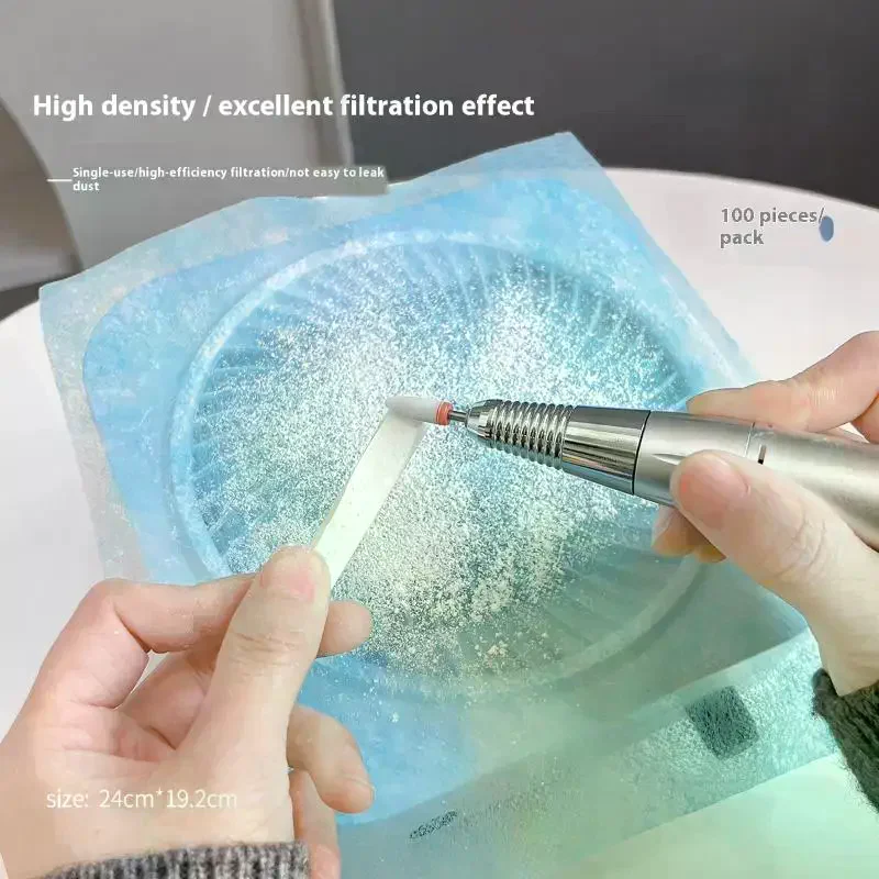 100Pcs Nail Dust Extraction Filter Paper Dustproof Tailorable Dust Filter Cleaning Cotton Nail Accessories For Nail Vacuum