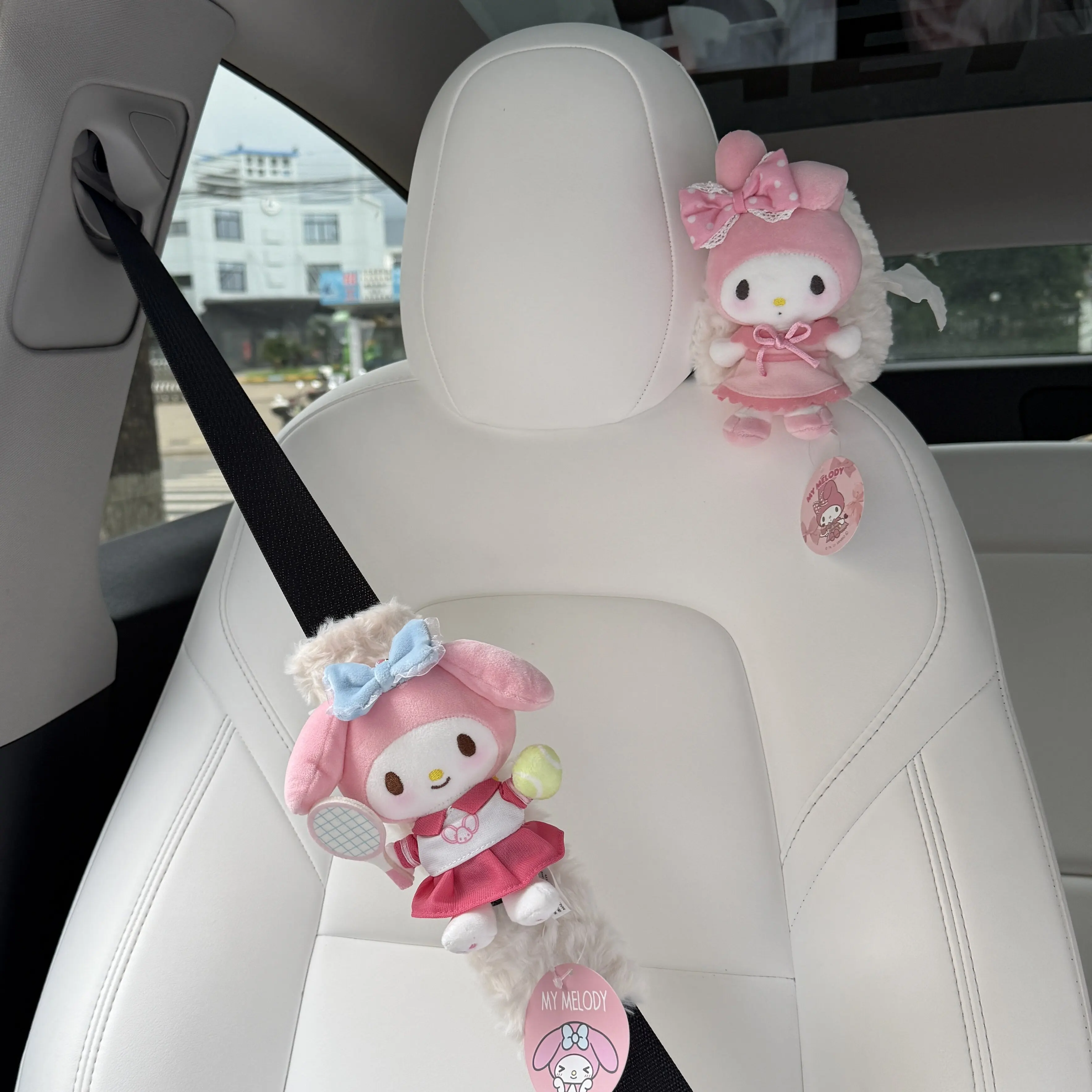 

Sanrio Melody Seat Belt Covers Car Shoulder Pad Seat Belt For Adults Youth Kids Accessories Interior Car Tissue Box