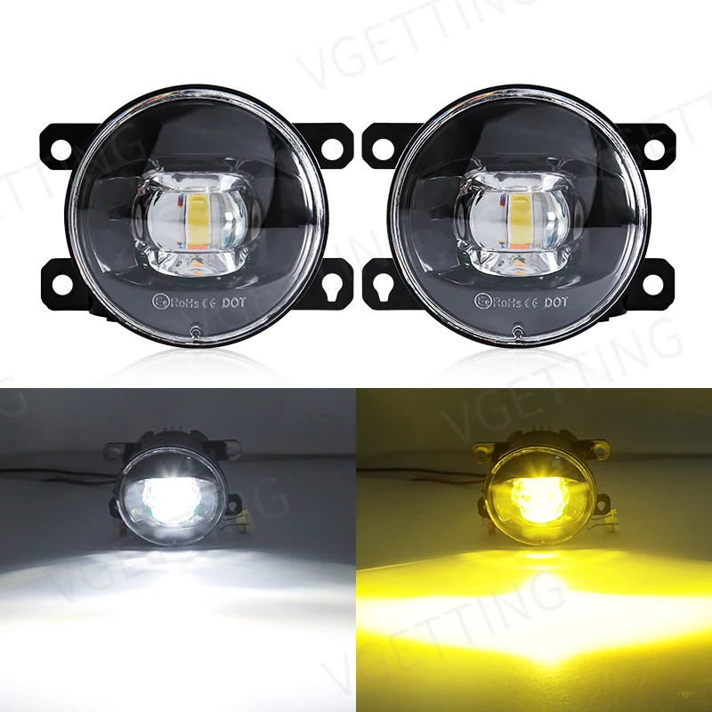 Led Mistlamp Voor Citroen Ford Honda Suzuki Isuzu Mitsubishi Renault Auto Fog Lamp 8000LM 30W Wit Geel 12V Waterdicht - afbeelding 1