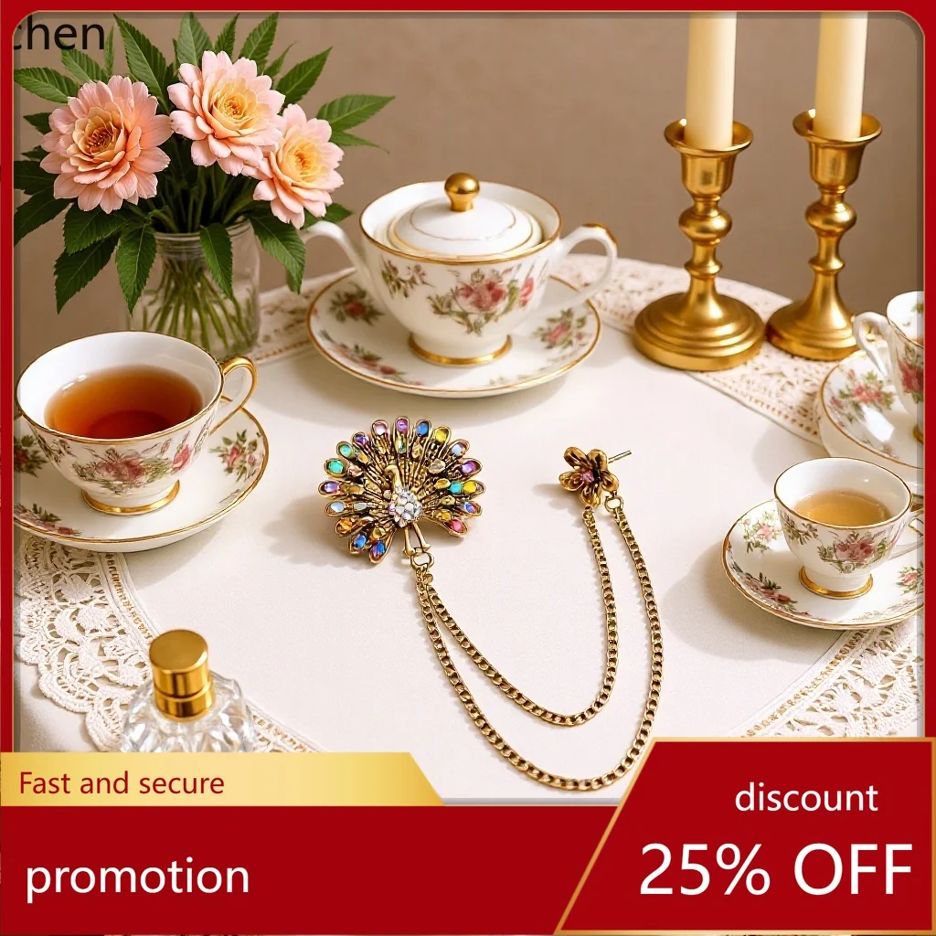 

YFY New Vintage Peacock Tassel Butterfly Anti-Slip Brooch Badge Clothing Accessory Butterfly Brooch