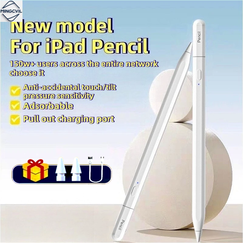 

Стилус для iPad Pro 11 12,9 13 7/8/9/10/11 мини 5 6 7 с функцией наклона ладони для iPad 2025 M4 Стилус для Air 6 M2 Pro M3
