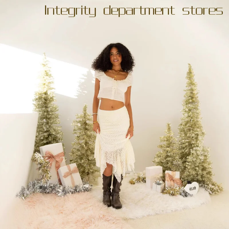 

Сексуальный кружевной топ с V-образным вырезом и вырезами, облегающий, с юбкой-русалкой, не просвечивающий, в корейском стиле, для повседневной носки, из полиэфирного волокна